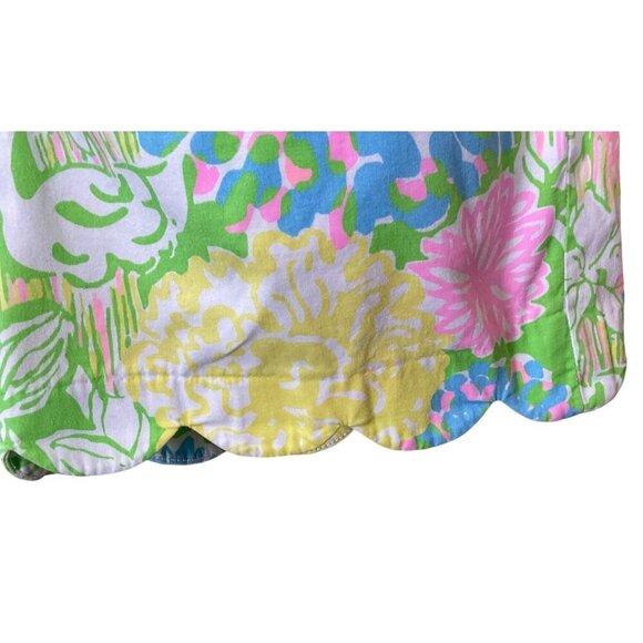 Lilly Pulitzer Buttercup Scalloped Hem 5" Shorts Bright Multicolor Florals Sz 4 - Picture 3 of 12